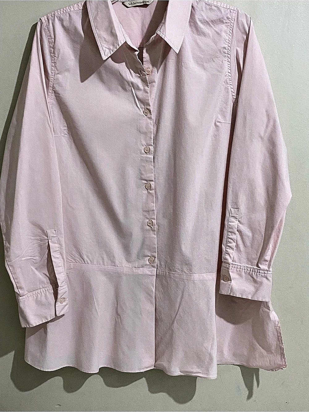 Soft Surroundings Pink Button Down Tunic Top